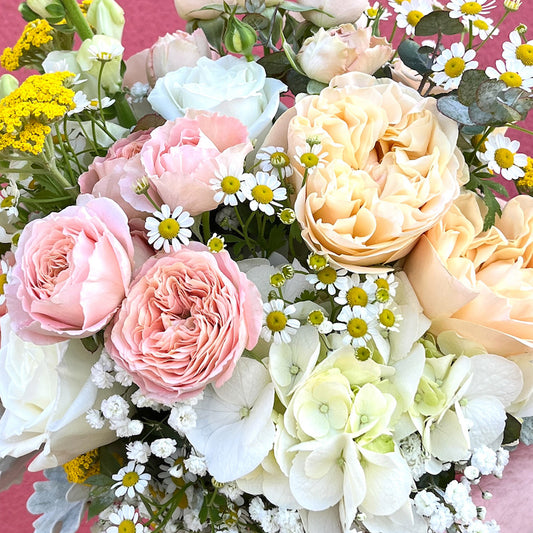 cottage garden style flower bouquet