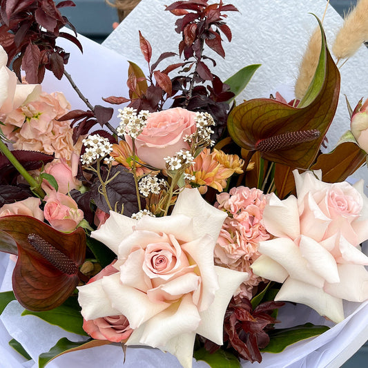 forest mushrooms earthy rustic seasonal flower bouquet